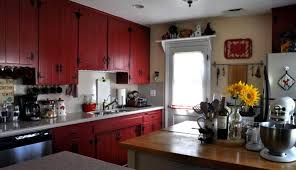 astounding barn red kitchen cabinets