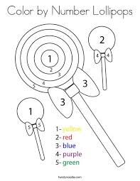 Color By Number Lollipops Coloring Page Twisty Noodle Coloring Pages Candy Coloring Pages Printables Free Kids Coloring
