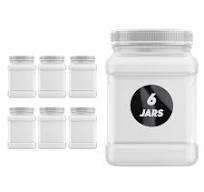 Amazon.com: Plastic Jars 32 Ounce Square Pinch Handle (6 Pack) Clear PET  Plastic Containers With White Ribbed Lids: Home & Kitchen