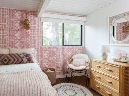 While the walls, bedding, and nightstands remain white, the bed frame, throw blanket, and even rug are in a delicate shade of pink. 15 Ways To Decorate With Pink In The Bedroom