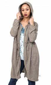 Charpay Oversized Hooded Knit Zip Up Cardigan In Mushroom