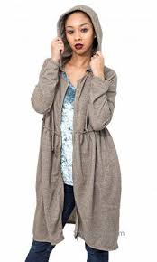 charpay oversized hooded knit zip up cardigan in mushroom