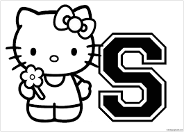 This is a great set of free printables if you are hosting a hello kitty themed party. Hello Kitty With The Alphabet S Coloring Pages Cartoons Coloring Pages Coloring Pages For Kids And Adults