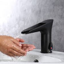 But, now it is possible to have an electronic automatic sensor touchless faucet in your own home too. Single Hole Touchless Electronic Waterfall Bathroom Sink Faucet In Matte Black Bathroom Sink Faucets Bath Faucets