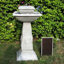 About bird bath fountains a birdbath fountain is actually greater than a straightforward basin full of water. Battery Operated Fiberglass Solar Birdbath Fountain With Water Pump Buy Battery Operated Outdoor Water Fountains Battery Operated Indoor Water Fountain Outdoor Water Fountains Product On Alibaba Com