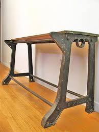 Industrial Work Tablewood And Cast Metalsimplex Ironerall Work Table Vintage Table Woodworking Table