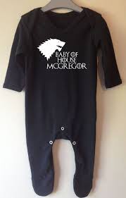 Baby Of House Personalized With Your Family Name House Stark Game Of Thrones Inspired Babygrow Ones Cool Baby Stuff Diy Baby Clothes Baby Clothes Onesies