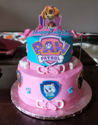 Paw Patrol Cake For A Girl Pink And Blue Featuring Skye And Everest Paw Patrol Birthday Cake Paw Patrol Birthday Cake Girl Paw Patrol Cake