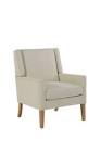 Millwood Upholstered Accent Chair With Solid Wood Frame & Legs, Beige CANVAS