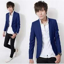 Choose between pants, a skirt, tailored shorts or smart jeans to wear as bottoms. Men Korean Style Navy Blue Trendy Smart Casual Suit Coat Blazers Outwear Shopee Malaysia