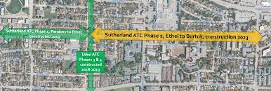 Sutherland Avenue protected bike lanes
