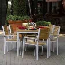 Oxford Garden Travira Teak Patio Dining Set Seats 6 Contemporary Patio Furniture And Outdoor Furniture Patio Dining Set Outdoor Dining Set Oxford Garden