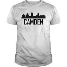 Camden New Jersey City Skyline Premium Fitted Guys Tee Shirts T Shirt Custom Shirts