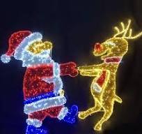 Basic Customization Outdoor 2D LED Christmas Santa Claus Motif Light