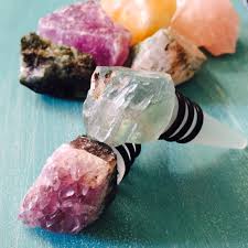 Gemstone Bottle Stopper Boho Decor Gift Wine Bottle Stopper Amethyst Flourite Pyrite Bottle Stoppers Wine Bottle Stoppers Wine Stoppers