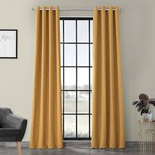 Koufall white sheer curtains 95 inch length embroidery diamond grommet window curtains for living room bedroom 2 panels. 2 Panel Mira Solid Mustard Yellow Semi Sheer Window Faux Silk Antique Bronze Grommets Curtain Drapes 55 Wide X 95 Length Walmart Com Walmart Com