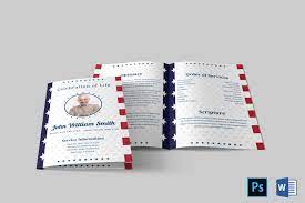 American Flag Military Veteran Funeral Program Template Etsy Funeral Program Template Funeral Programs Memorial Program