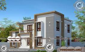 Narrow Lot 2 Story House Plans 70 Contemporary Style House In Kerala Small Contemporary House Plans House Arch Design Small House Front Design