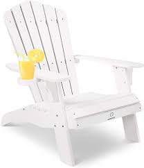 Looking for the best adirondack chairs ? Amazon Com Ot Qomotop Oversized Poly Lumber Adirondack Chair With Cup Holder Fade Resistant Lounge Chair With 350lbs Duty Rating All Weather Chair For Fire Pit Garden 38l 30 25w 41 5h White Patio