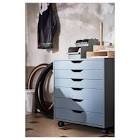 ALEX Drawer unit on casters, gray-turquoise, 26 3/8x26 