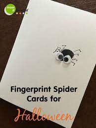Make them a thoughtful card. Diy Halloween Cards Spider Fingerprint Cards Kids Can Make Mom It Forward Halloween Cards Handmade Halloween Cards Diy Halloween Cards