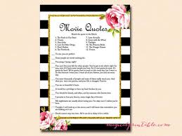 Famous quotes from movies about love love famous love quotes. Movie Quotes Game Movie Love Quotes Game Famous Quotes Black White Floral Bridal Shower Games Unique Bridal Shower Games Wedding Bs10 By Baby Shower Ideas 4u Catch My Party