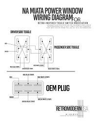 Wiring diagrams can be helpful in many ways, including illustrated wire colors, showing where different elements of your project go using electrical symbols, and showing what wire goes where. Na Power Window Wiring Diagram Retromodern Usa