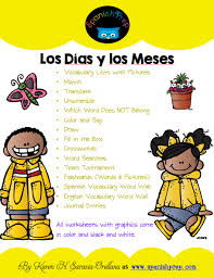 Spanishprep Blog Raffle For Days And Months Packet In Spanish Vocabulary Word Walls Spanish Vocabulary List