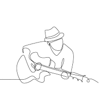 Lico Spet Pesnyu S Akusticheskij Dzhaz Gitara Nepreryvnym Linii Risunka Vektor Illyustracii Minimalistskogo Dizajna Lichnyj Klipart Igrok Muzhchina Png I Vektor P Line Art Drawings Line Art Minimalist Drawing