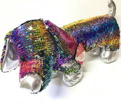 Rainbow Sequin Dog Plush Dan Dee Collectors Choice Dandee Plush Rainbow Colors Pet Toys
