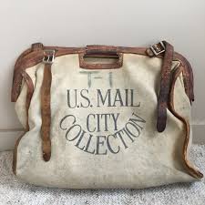Old U S Mail City Collection Bag Canvas Leather Mailman Postman United States Ebay Canvas Shopping Bag Bags Canvas Leather