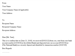 Acknowledgement letter sample letter for payment made. 29 Effective Security Deposit Return Letter Examples Word Templates