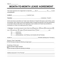 Free Month to Month Lease Agreement​ Template | PDF & Word