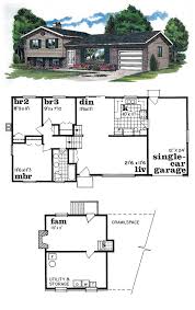 If there is a basement, a basement plan is included which shows all basement details. House Plan 55137 With 3 Bed 1 Bath 1 Car Garage Free House Plans Split Level House Plans House Plans