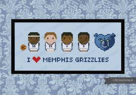 These cross stitch patterns are ideal for use as embellishments on clothing, pillowcases, napkins, greeting cards and holiday projects. Memphis Grizzlies Basketball Team Digital Cross Stitch Pattern