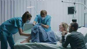 In The Hospital Woman In Labor Pushes To Stock Video Pond5