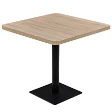Vidaxl Bistro Table Mdf And Steel Square 31 5 X31 5 X29 5 Oak Color In 2020 Bistro Table Dining Table Colorful Table