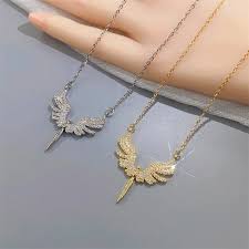 Casual Look with Angel Wings Necklace