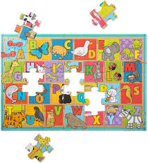 The upper & lower case alphabet puzzle helps children age 4 and up recognize all of the . Amazon Com Melissa Doug Natural Play Giant Floor Puzzle Abc Animals 35 Pieces Toys Games