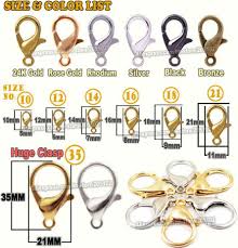 12 mm lobster clasp size chart mix colors sizes lobster