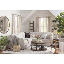 Ivy Bronx Gemma Sectional Upholstery Color Conversation Ivory Orientation Left Ha Contemporary Decor Living Room Rustic Living Room Simple Living Room Decor
