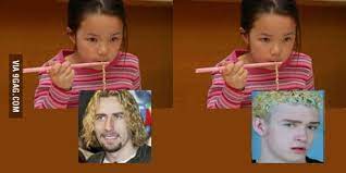 Justin timberlake's ramen noodle hair memorial page🍜. Ramen Noodle Hair Chad Kroeger Vs Justin Timberlake 9gag