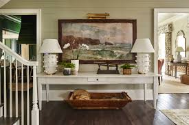 Southern Living Show House With Vintage Art Painted Console By Ashley Gilbreath Interior Design Southern Living Homes Ashley Gilbreath Brown Dining Room Set