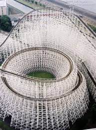 White Cyclone Rollercoaster At Nagashima Spa Land Japan For Us Roler Coaster Lovers Adding This To My Bucket List Roller Coaster Japan Architecture