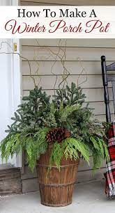 How To Make Winter Porch Pots Outdoor Christmas Christmas Decorations Christmas Diy