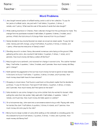 In dollars, one cent is written $0.01. Coin Word Problems
