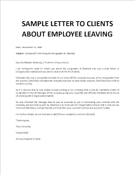 Sample Letter To Clients About Employee Leaving