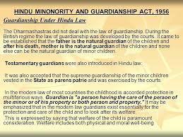 Hindu Minonority And Guardianship Act 1956 Guardianship Under Hindu Law The Dharmashastras Did Not Deal With The Law Of Guardianship During The British Ppt Download