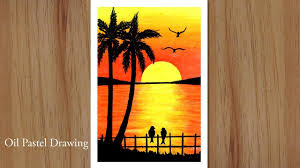 How To Draw Sunset Scenery With Oil Pastels Step By Step Drawing For Be Oil Pastel Oil Pastel Drawings Oil Pastel Colours