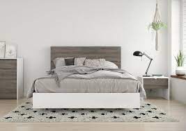 Canvas 3 Piece Full Size Bedroom Set In Bark Grey And White Nexera 402657 Full Size Bedroom Sets Bedroom Set 5 Piece Bedroom Set